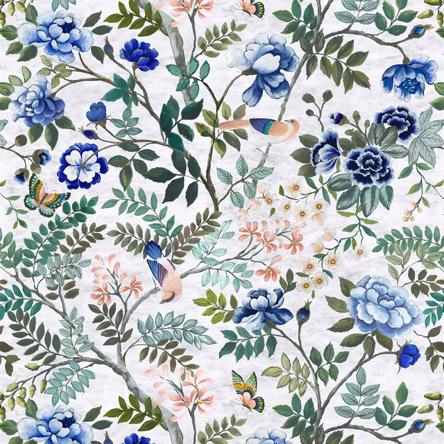 Porcelaine de Chine Cobalt fabric