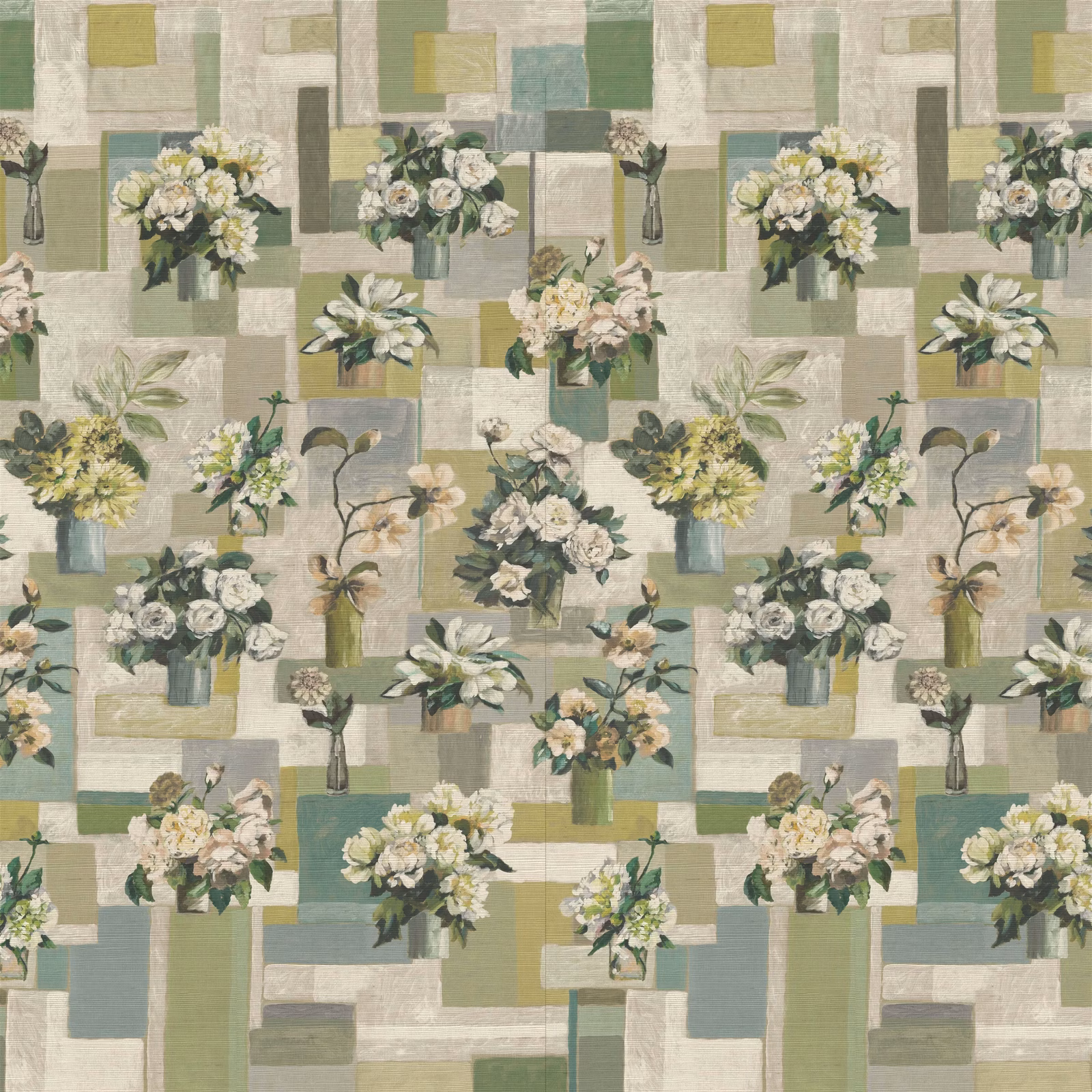 Celadon Vase Grasscloth Celadon fabric
