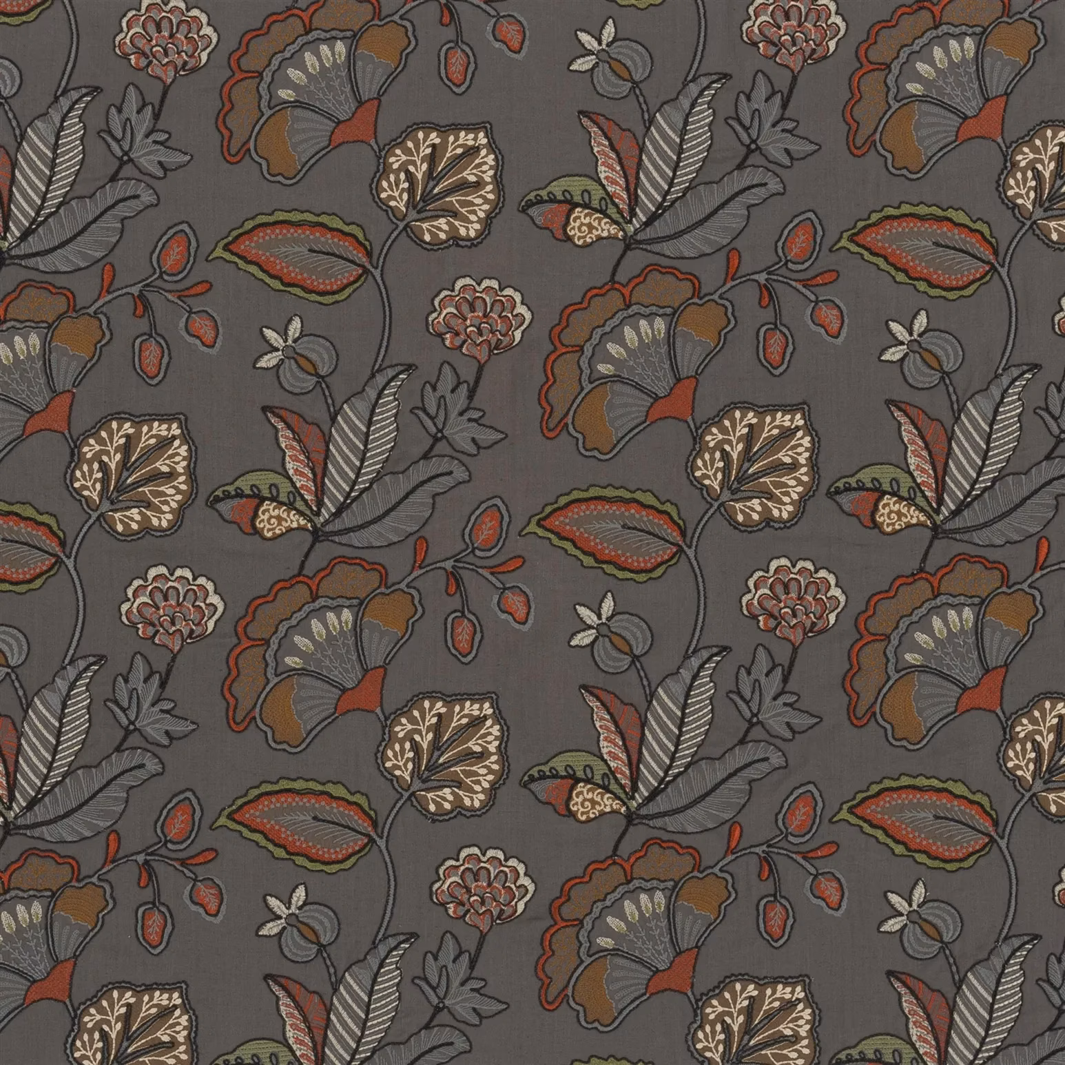 Kiln Scroll Slate fabric