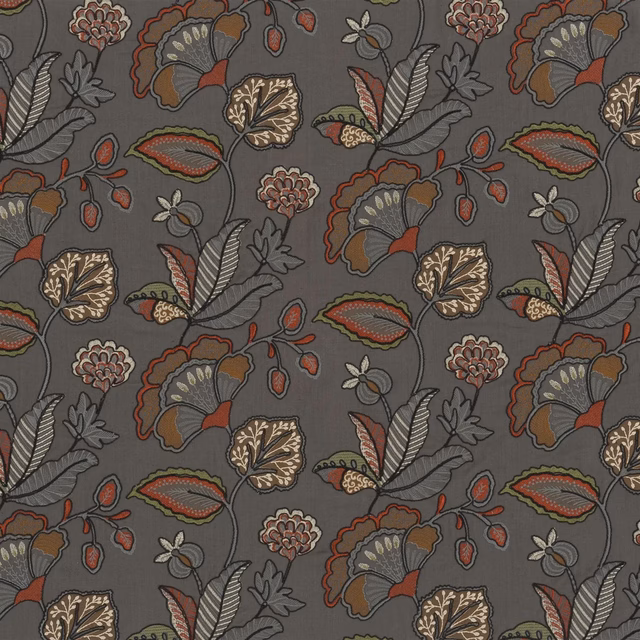 Kiln Scroll Slate fabric