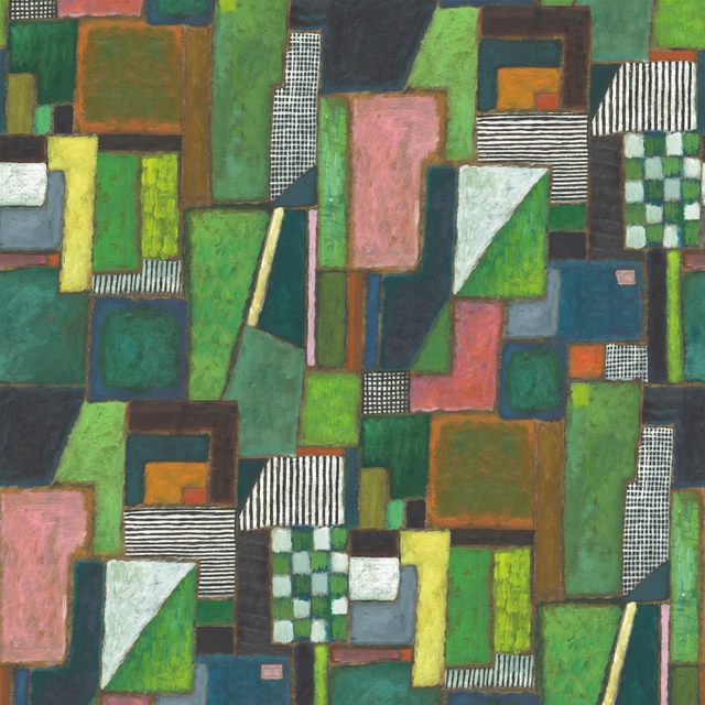 Raku Patchwork Emerald fabric