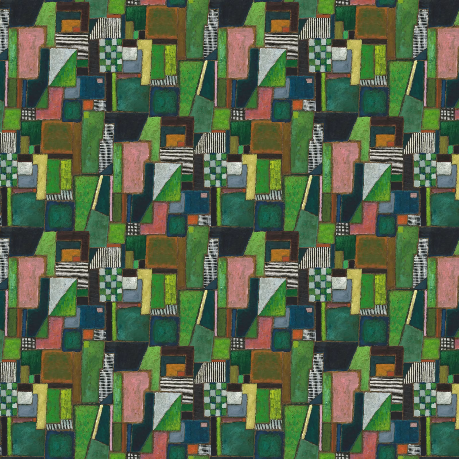 Raku Patchwork Emerald fabric