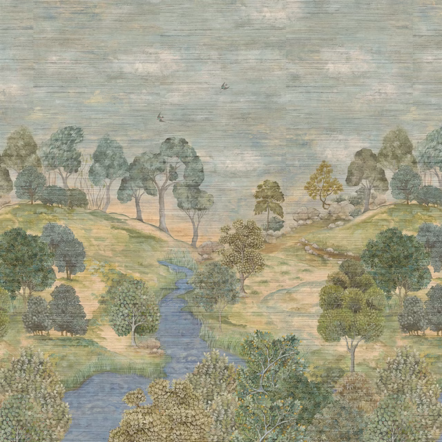 Bandipur Grasscloth Sky fabric