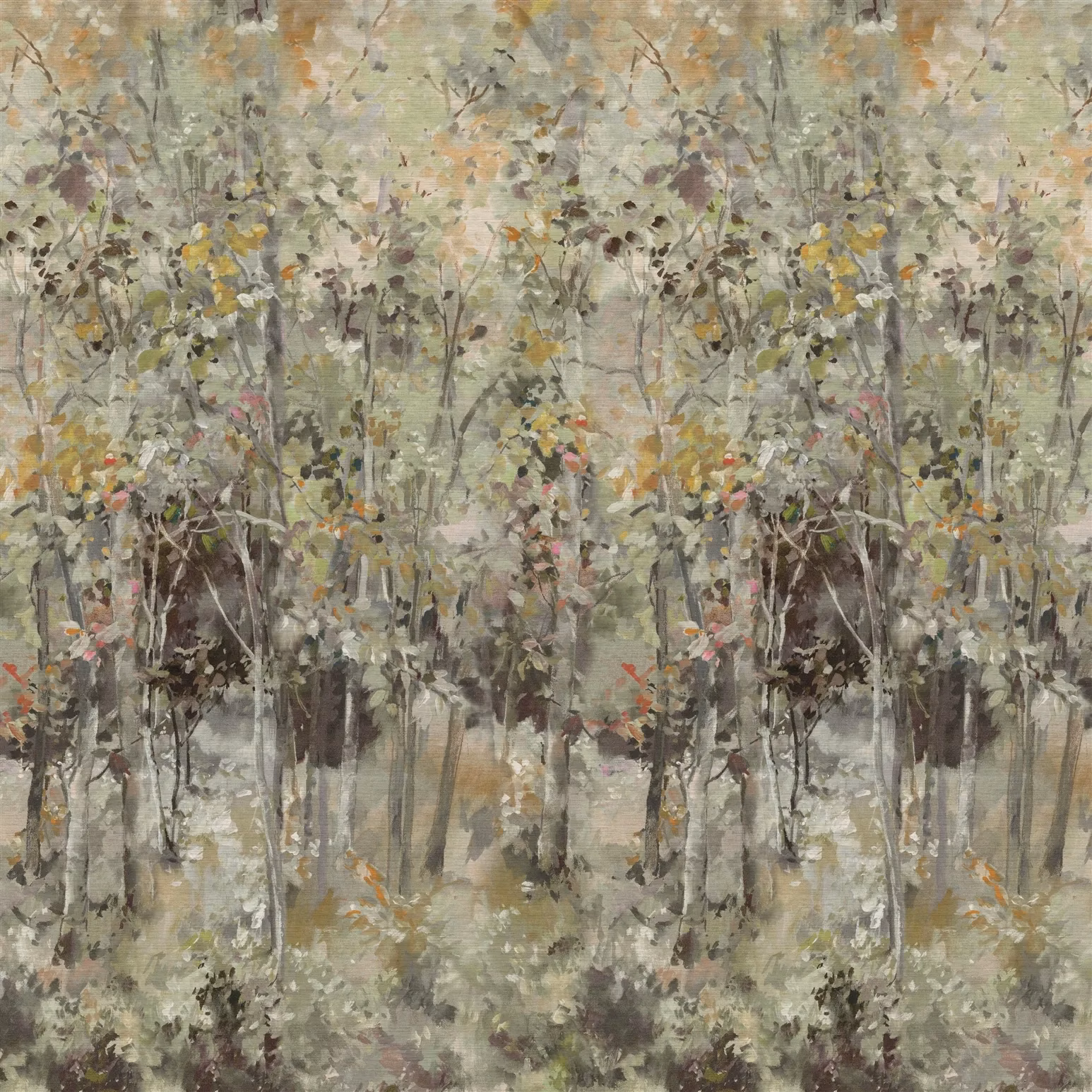 Bois de Bouleau Grasscloth Scene 1 Sepia fabric