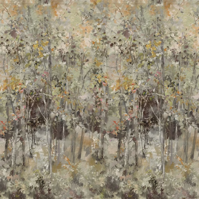 Bois de Bouleau Grasscloth Scene 1 Sepia fabric