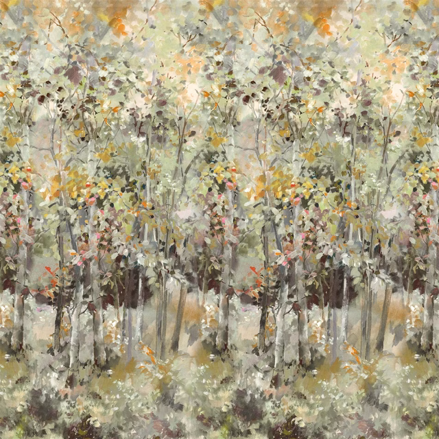 Bois de Bouleau Scene 1 Sepia fabric
