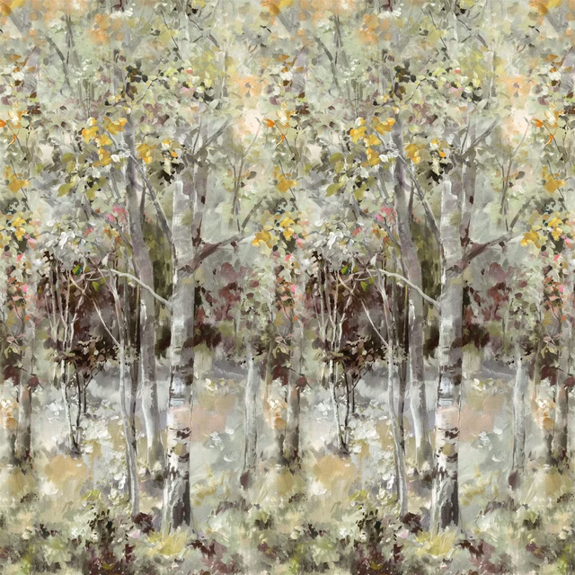 Bois de Bouleau Scene 2 Sepia fabric