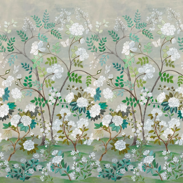 Fleur Orientale Celadon fabric