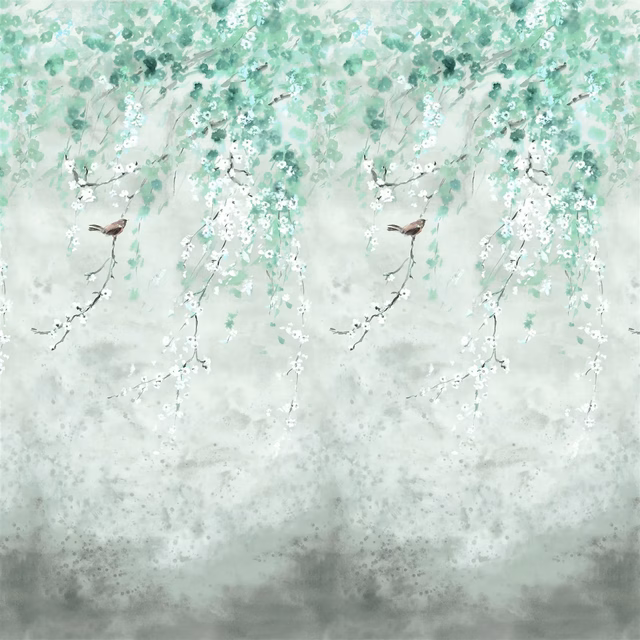 Shinsha Scene 1 Celadon fabric