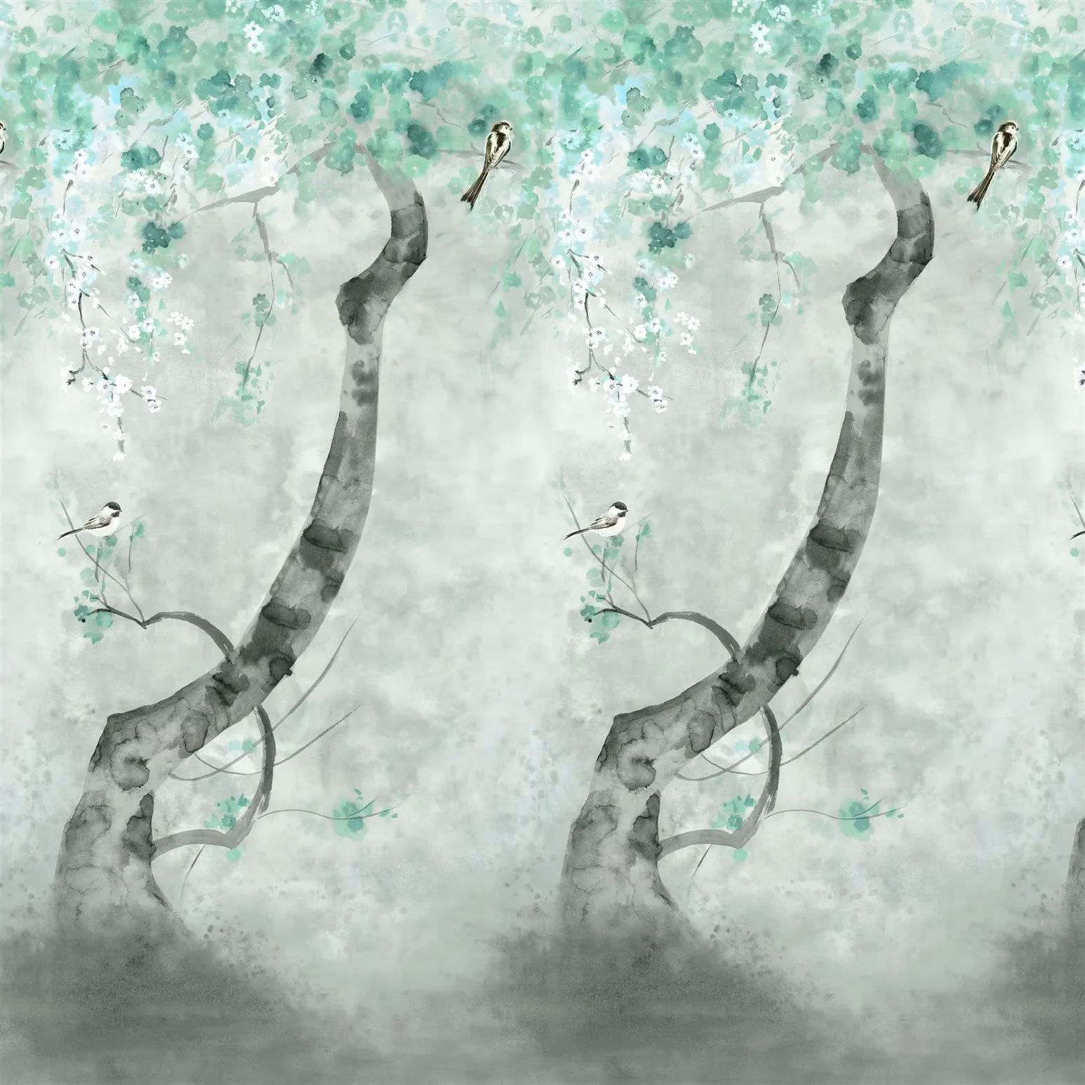 Shinsha Scene 2 Celadon fabric