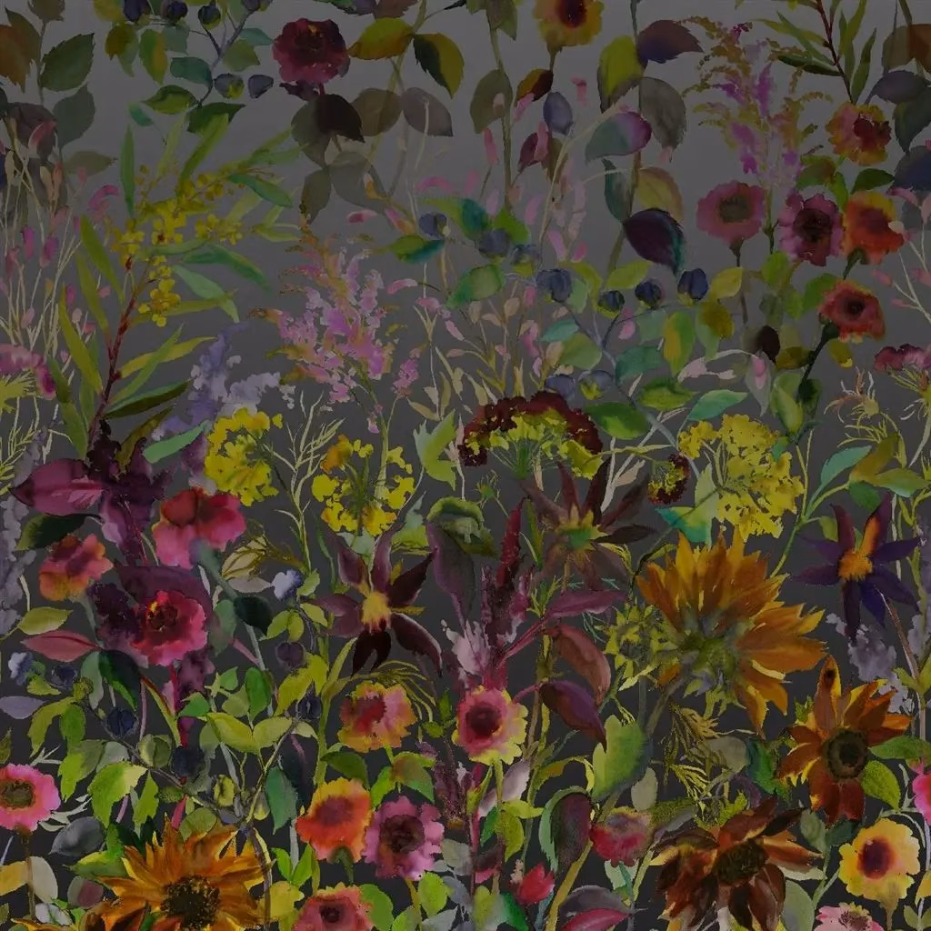 Indian Sunflower Graphite fabric