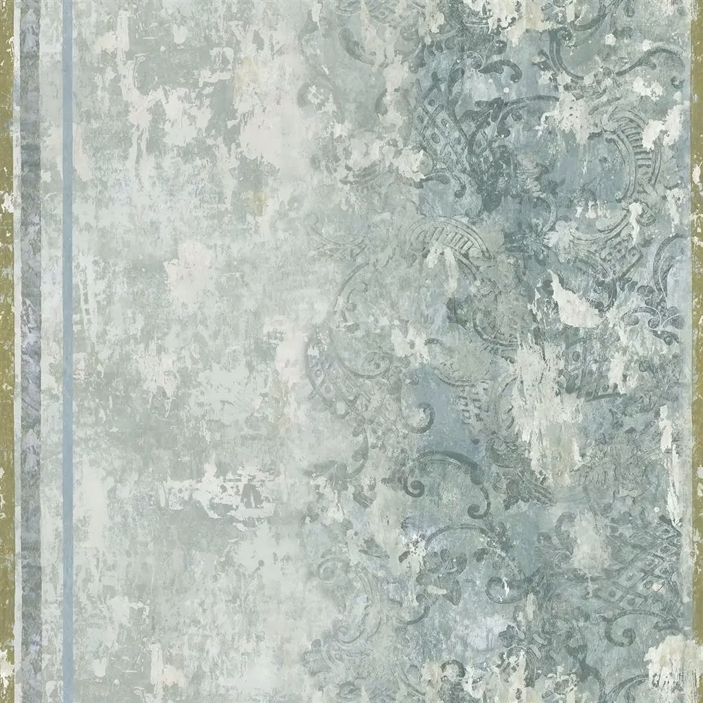 La Rotonda Scene 2 Olive fabric