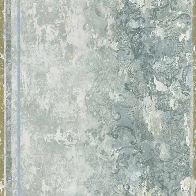 La Rotonda Scene 2 Olive fabric