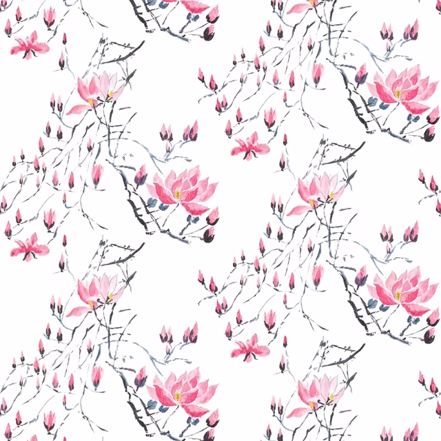 Madame Butterfly Peony fabric