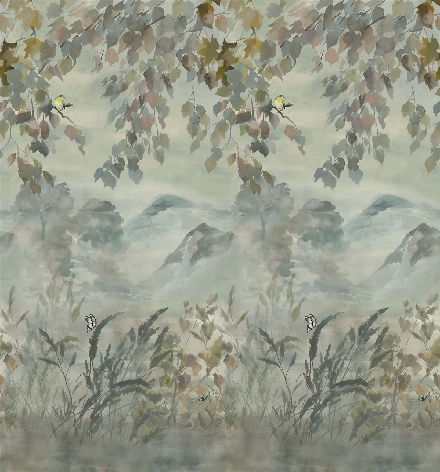 Miyako Scene 1 Dove fabric