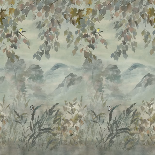 Miyako Scene 1 Dove fabric