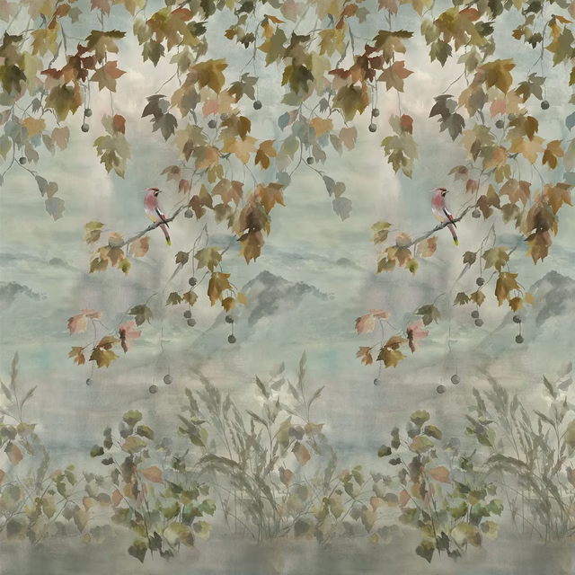 Miyako Scene 2 Dove fabric