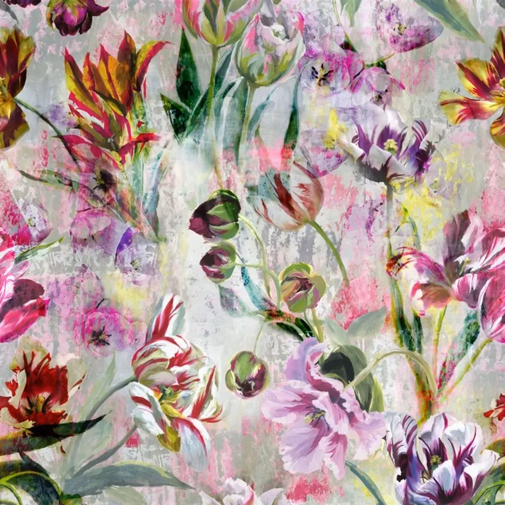 Tulipa Stellata Fuchsia fabric