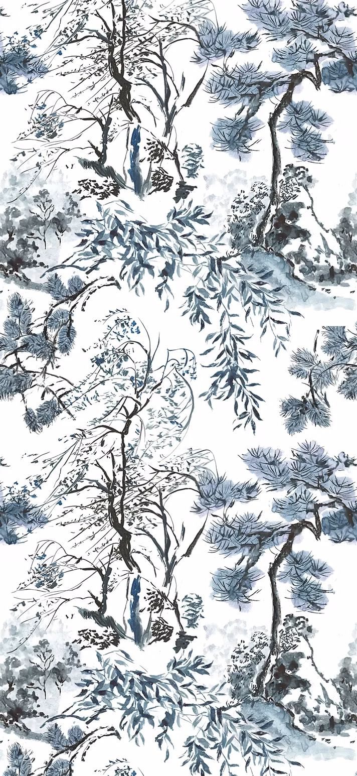 Winter Palace Indigo fabric