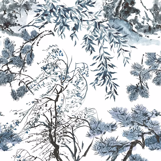 Winter Palace Indigo fabric