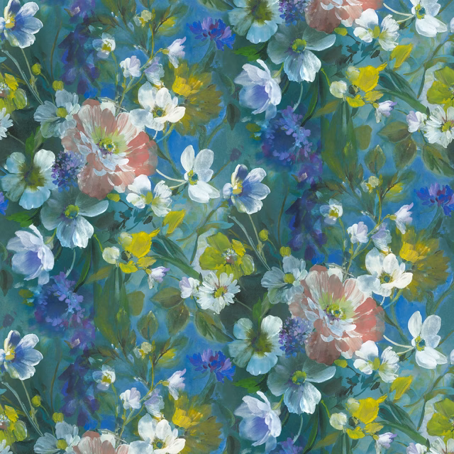 Gladys Blossom Cobalt fabric