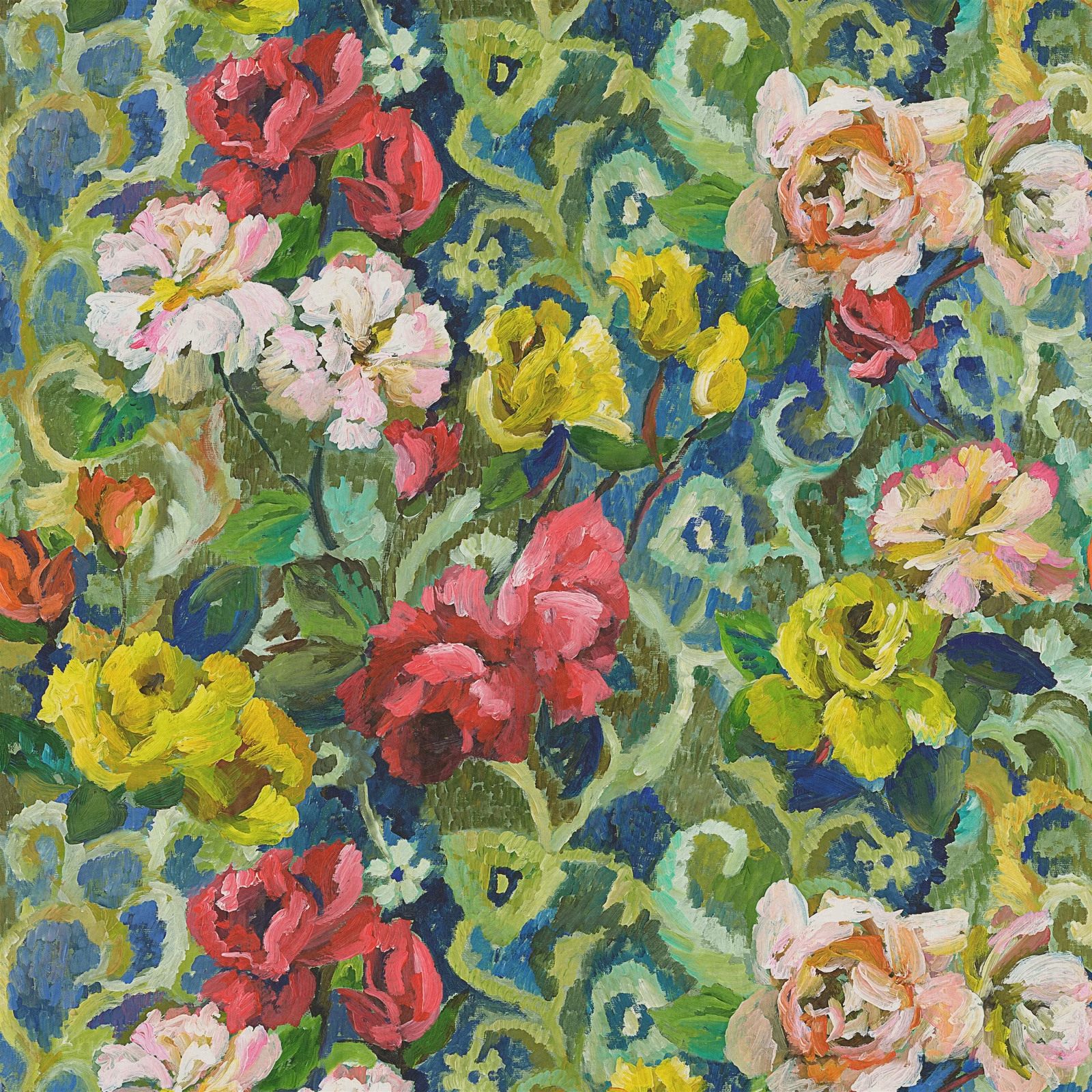 Tapestry Flower Vintage Green fabric