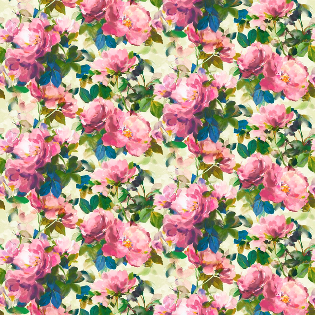 Thelmas Garden Fuchsia fabric