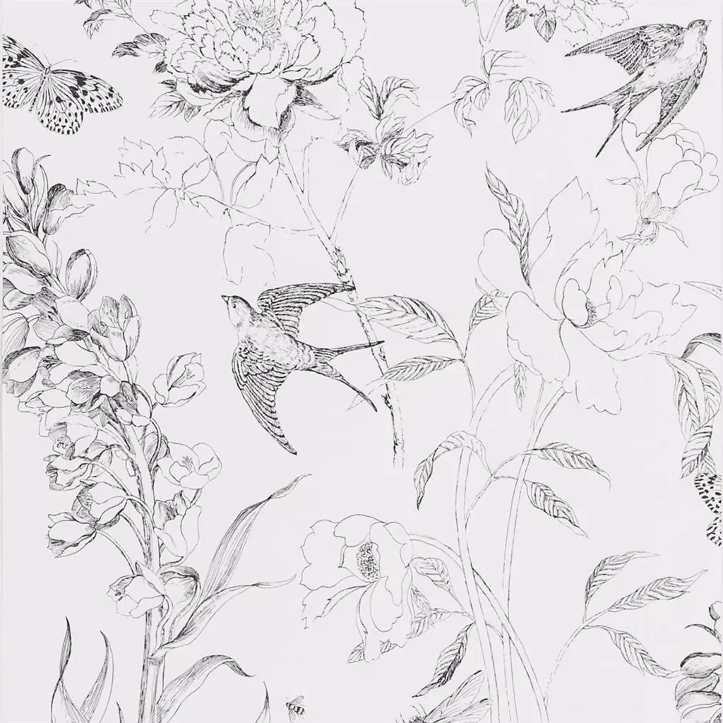 Sibylla Garden Black And White fabric