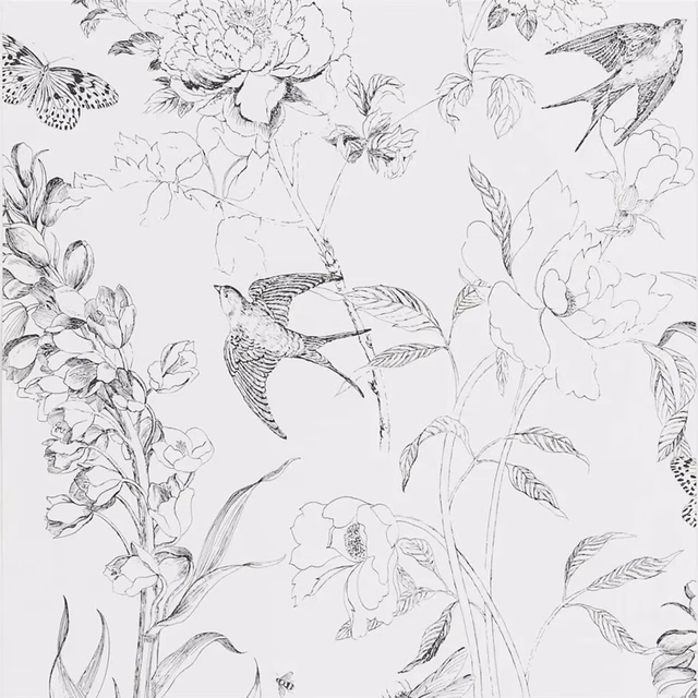 Sibylla Garden Black And White fabric