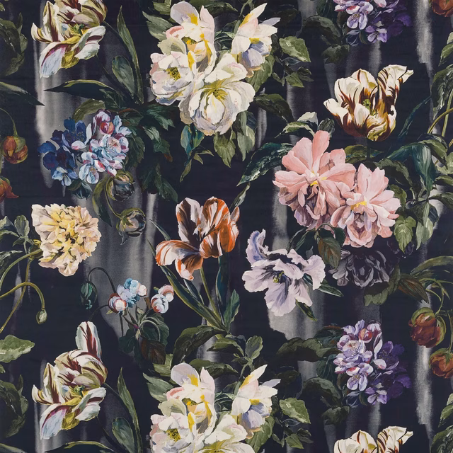 Delft Velvet Noir fabric