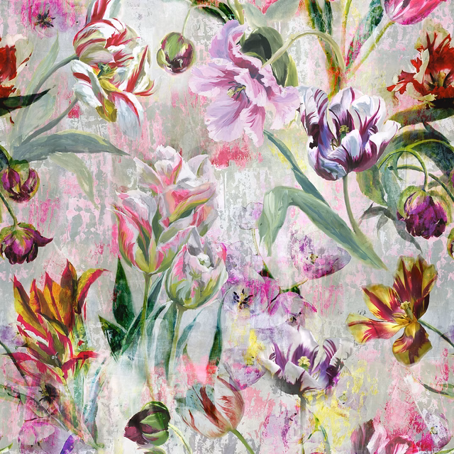 Tulipa Stellata Fuchsia fabric