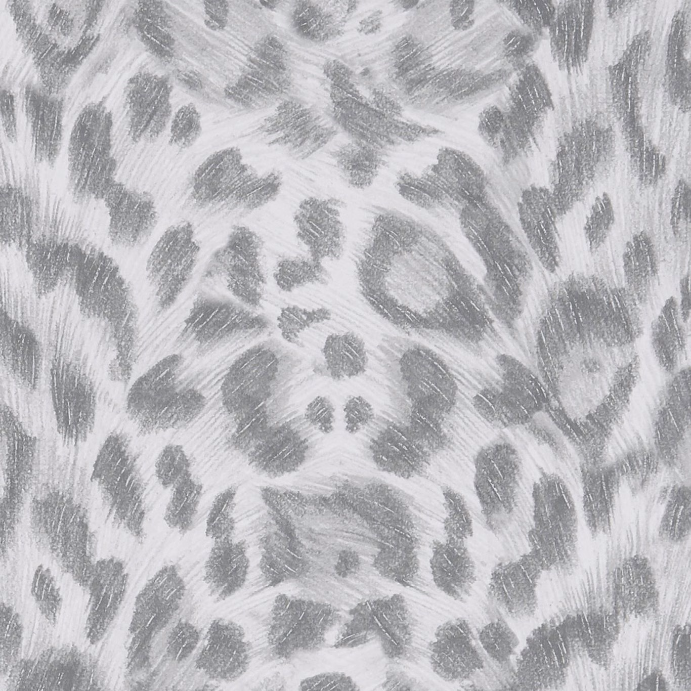 Cool silver-grey leopard markings in a softly brushed, pale wallpaper ground