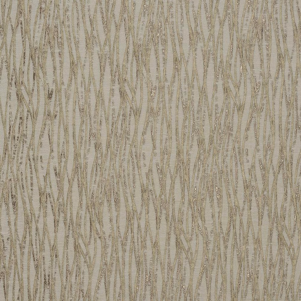 Antique beige woven fabric with irregular vertical linear pattern and subtle sheen