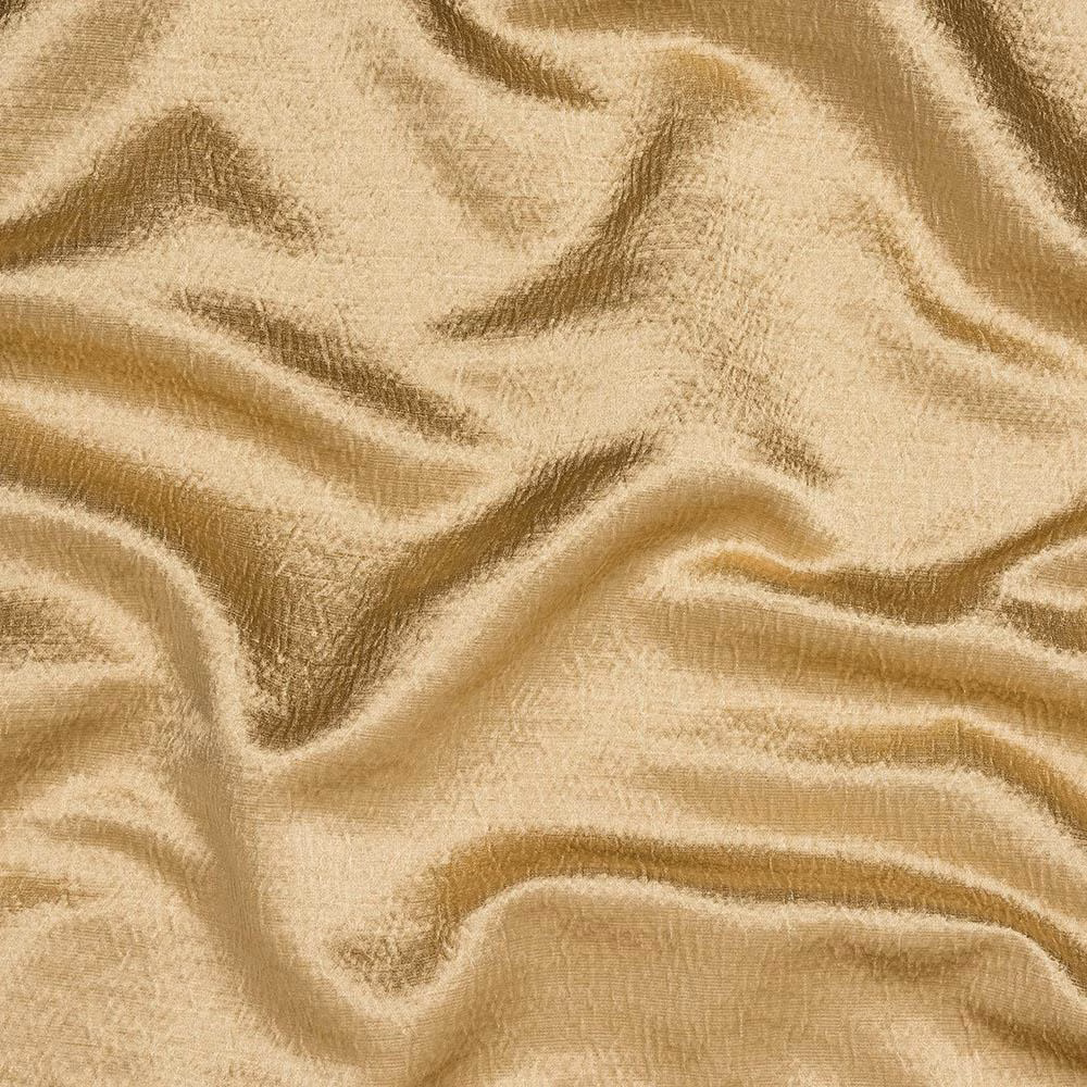 Crinkled soft antique gold fabric with a subtle woven sheen