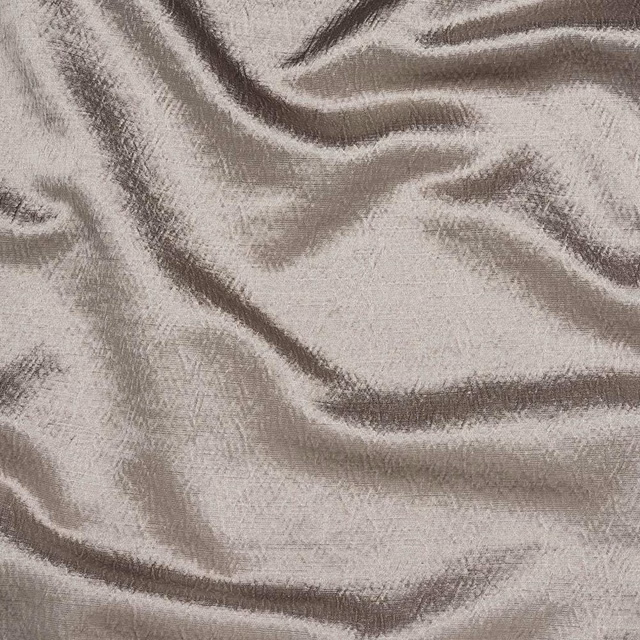 Soft mushroom taupe woven fabric with gentle sheen and rippled folds