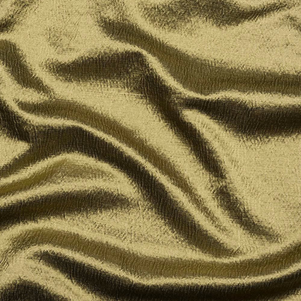 Crumpled sage olive fabric with dark shadowed folds and a subtle sheen