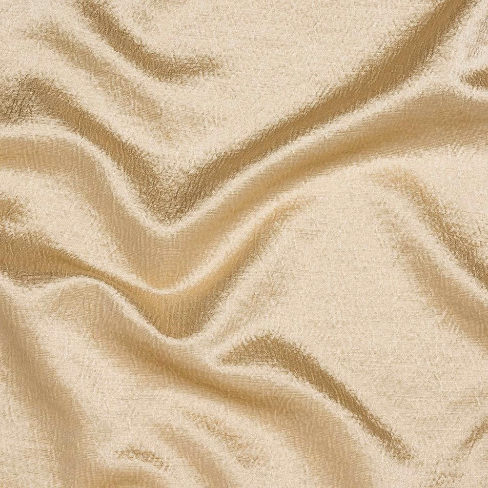 Creamy sand beige abstract woven fabric with soft rippled sheen