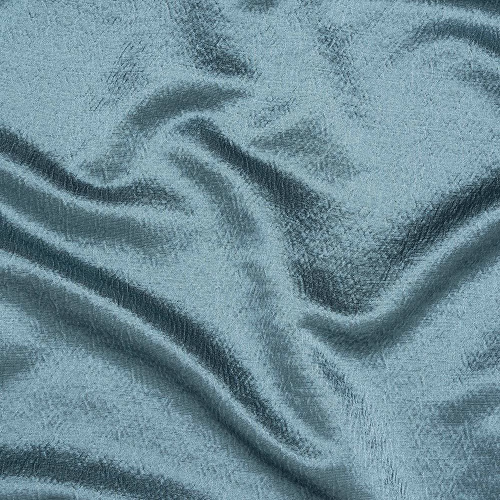 Soft seafoam teal plain fabric with a gently lustrous, rippled surface