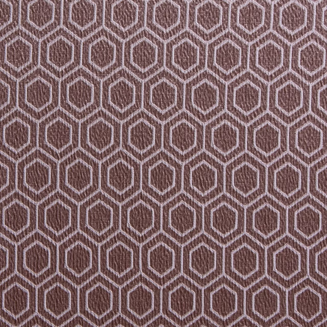 Dusty blush geometric fabric with small hexagon outlines and textured weave