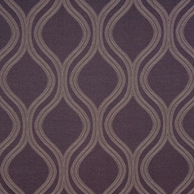 Mauve plum geometric fabric with looping pale taupe-lilac lines