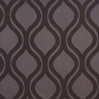 Grey-pewter geometric fabric swatch with dark looping arc pattern