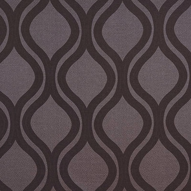 Grey-pewter geometric fabric swatch with dark looping arc pattern