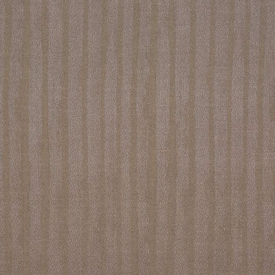 Warm mushroom taupe woven fabric with fine vertical stripes