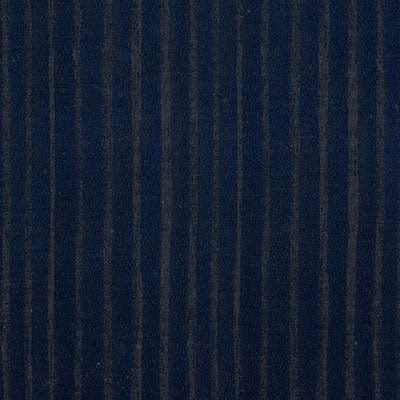 Deep navy fabric swatch with тонal vertical pinstripes and a softly textured weave