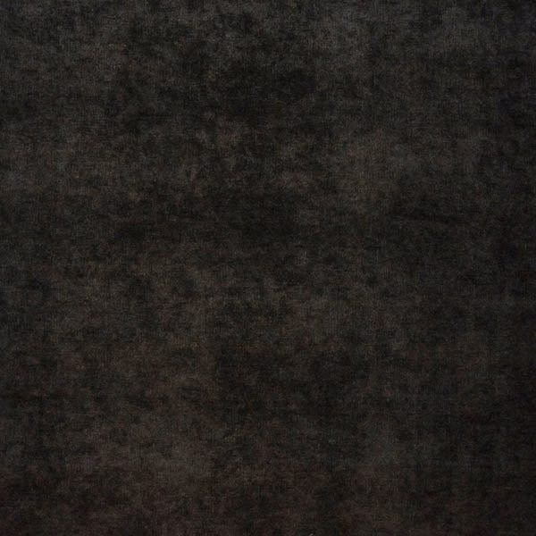 Dark mottled black fabric swatch with a soft matte, smoky texture