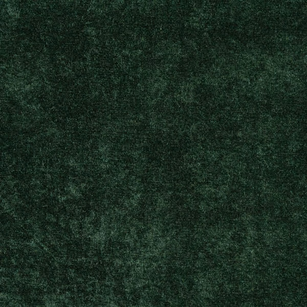 Dark forest green plush fabric swatch with a soft, velvety texture