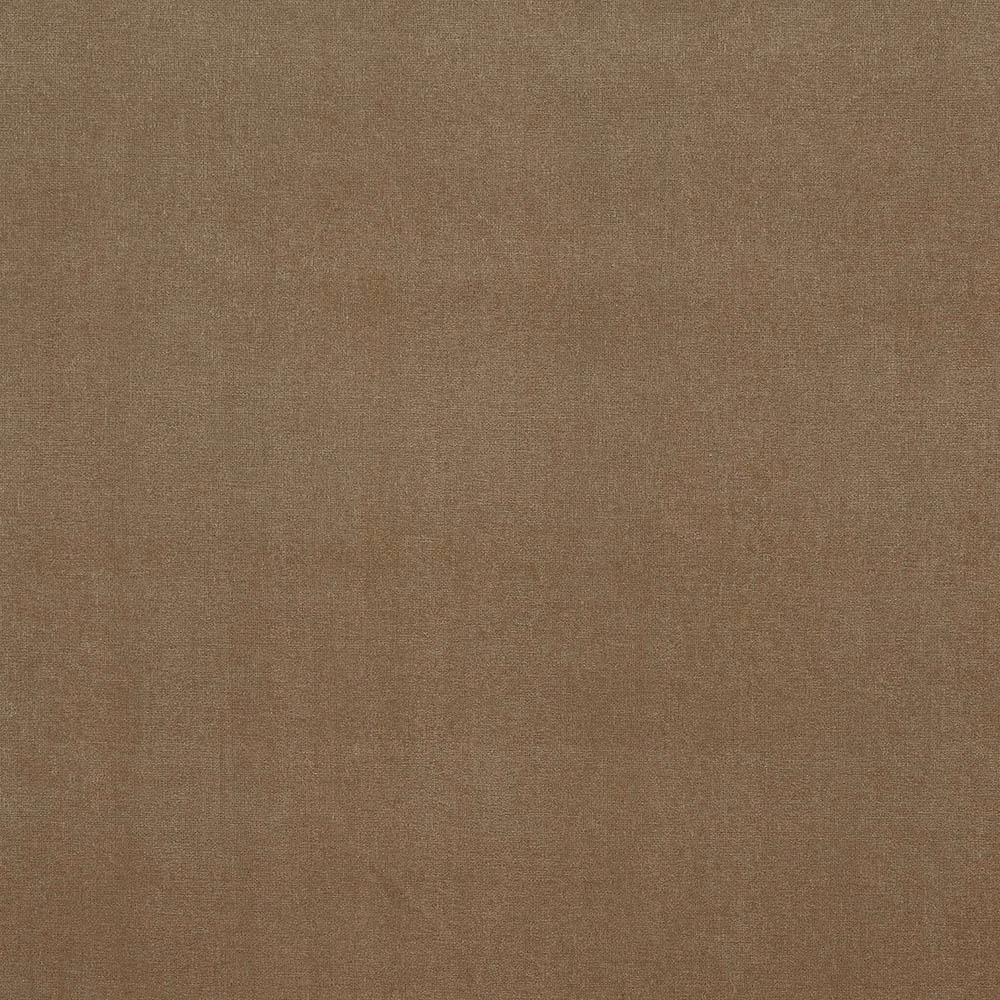 Warm sandy taupe plain woven linen-look fabric swatch