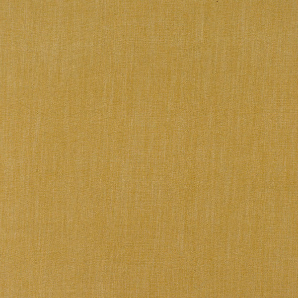 Ochre plain woven fabric swatch with subtle vertical texture