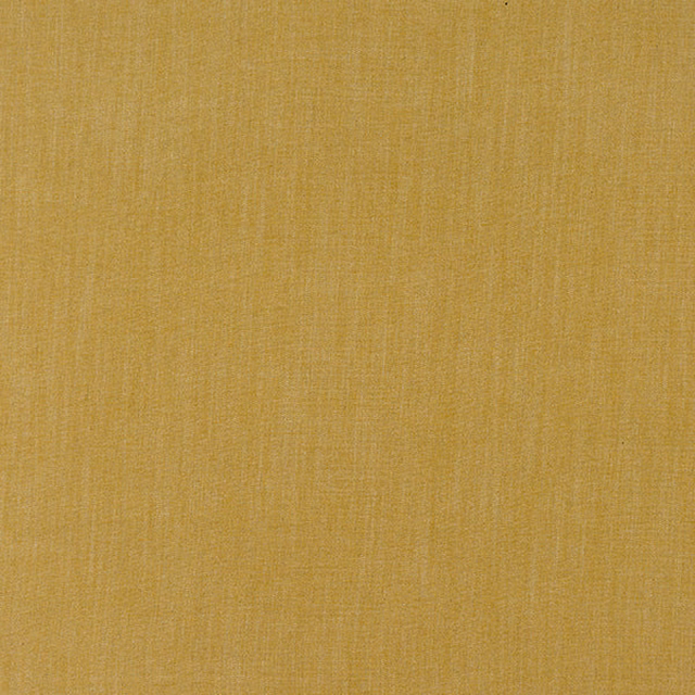 Ochre plain woven fabric swatch with subtle vertical texture