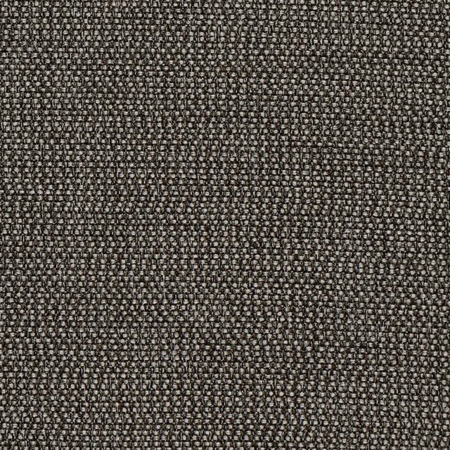 Close-up of a tightly woven charcoal grey fabric with fine light flecks